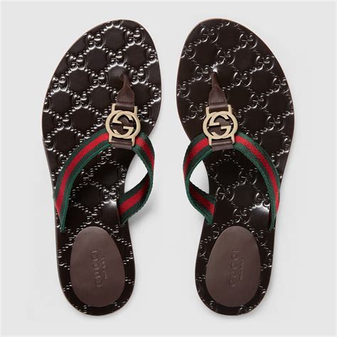 gucci women's web strap thong sandals|gucci thong sandals women's.